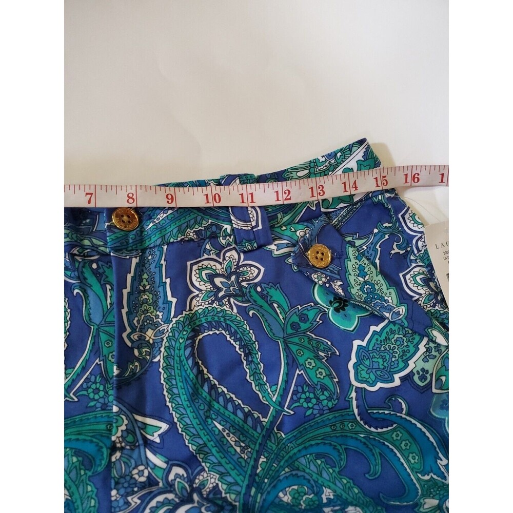 RALPH LAUREN Womens Shorts 4 Blue Floral Paisley High Waist Pockets LRL - Picture 12 of 14